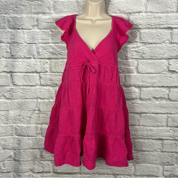 Xirena Size Small - Sonnet Mini Dress - Pink Raspberry - 100% Cotton Gauze - Picture 4 of 16